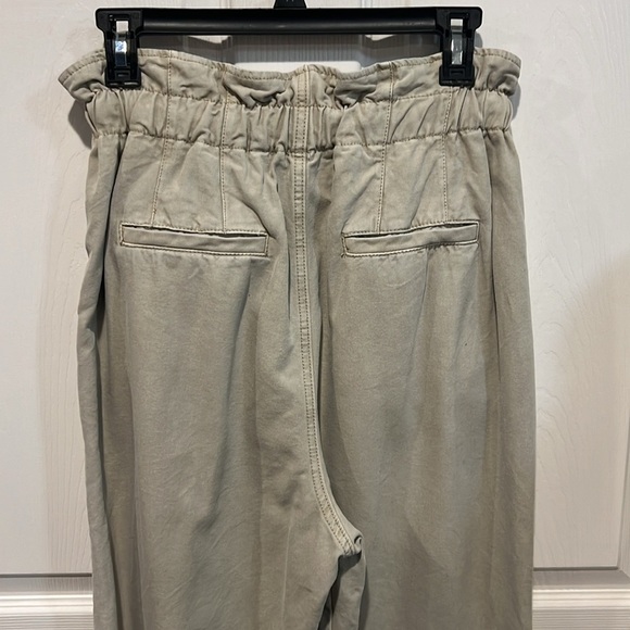 Free People margate light tan paper bag waist pleated trouser pants size small - Picture 7 of 10